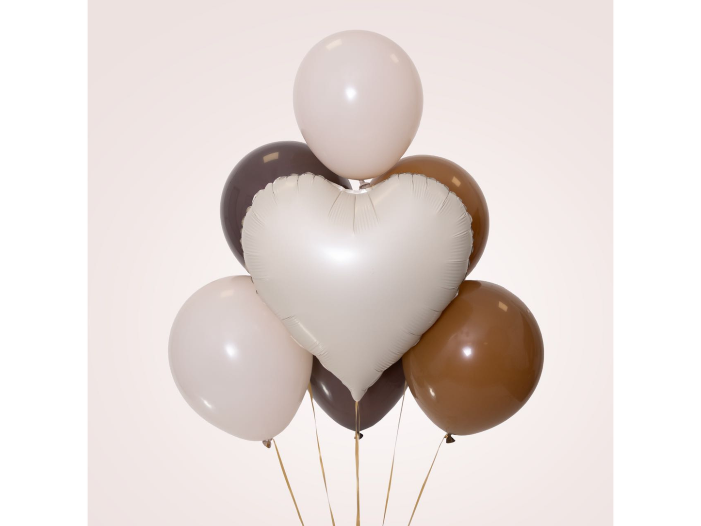 Folieballong, Hjärta, Matt Creme, 46cm