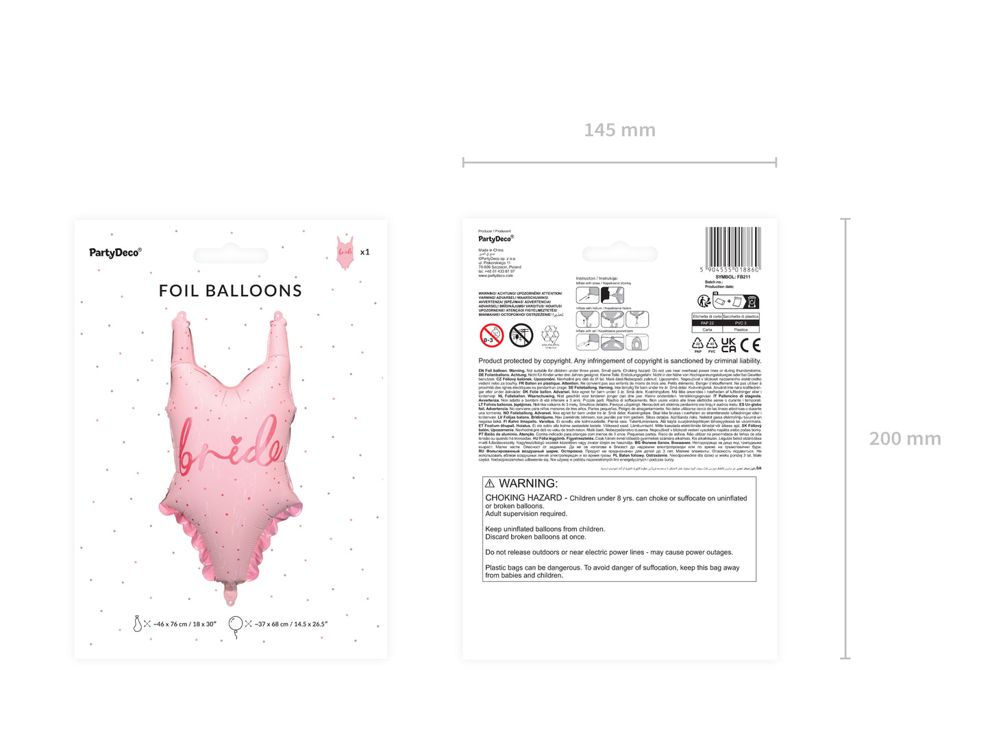 Folieballong, Baddräkt, 68cm-Astroworld