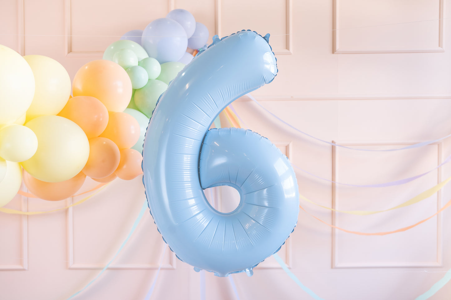 Sifferballong, Pastell Ljusblå, 72cm