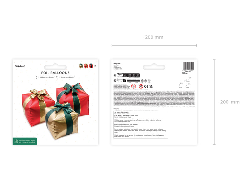 Folieballong, Julklappar, 3-pack