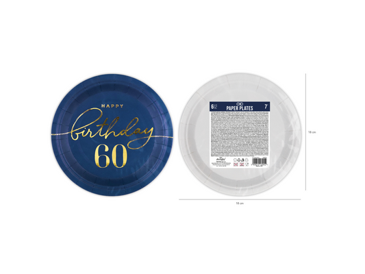 Papperstallrik, 60 Marinblå, 6-pack-Astroworld