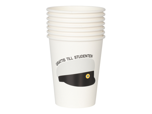 Pappersmugg, Grattis till studenten, 8-pack