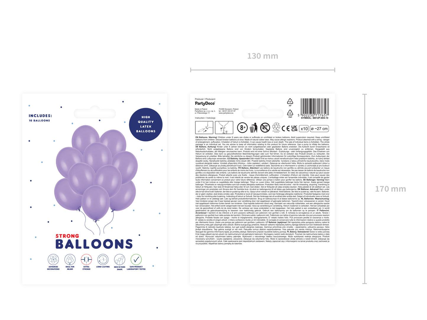 Ballonger, Pastell Lavender, 10-pack