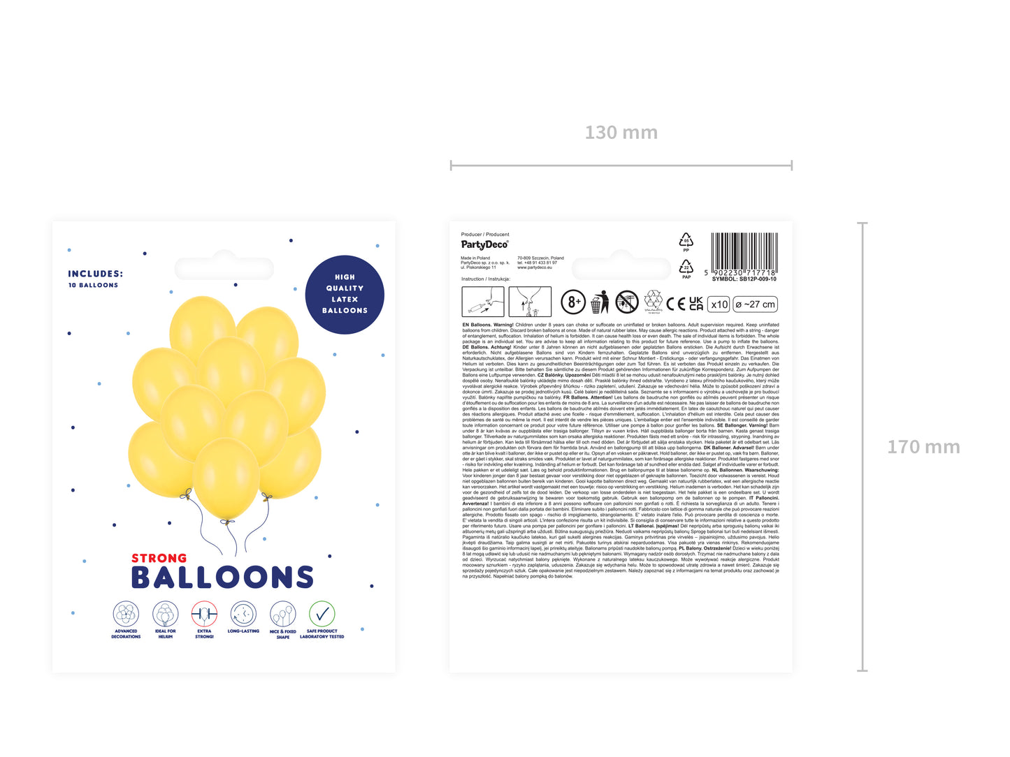 Ballonger, Pastell Yellow, 10-pack