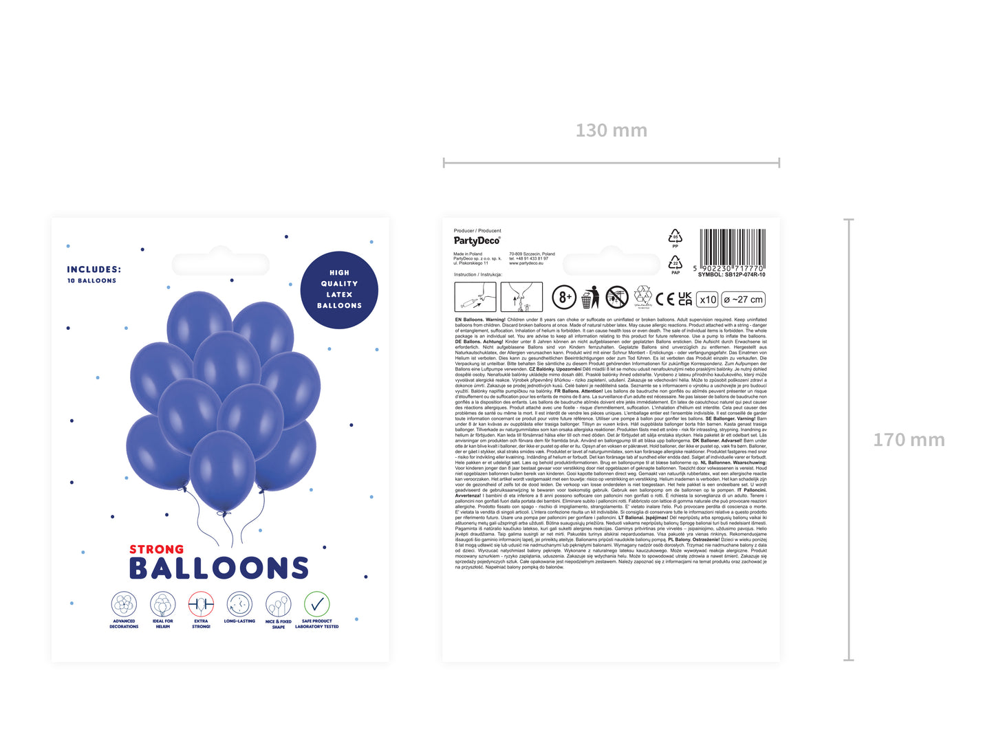 Ballonger, Pastell Royal Blå, 10-pack
