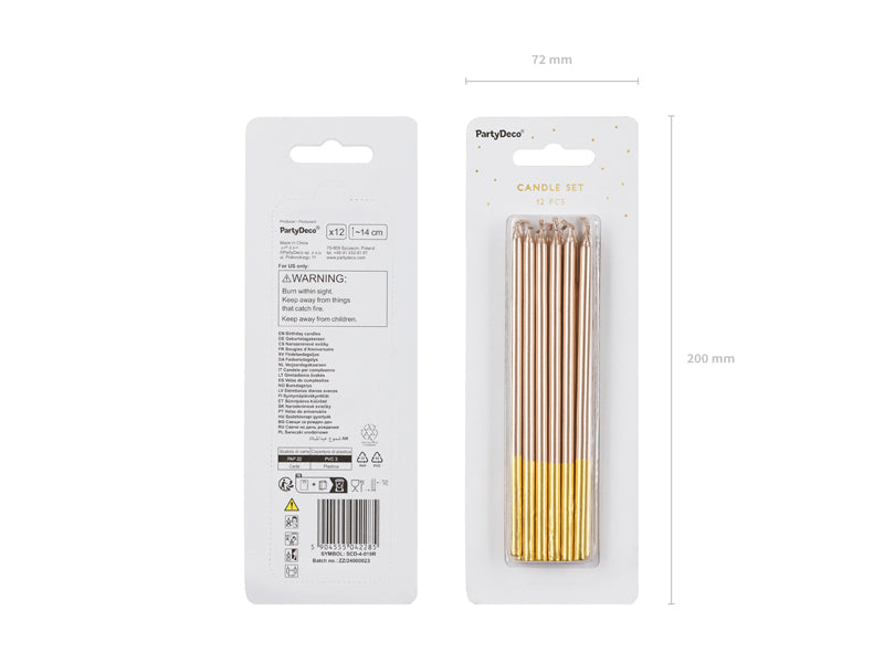 Tårtljus, Roséguld, 12-pack-Astroworld