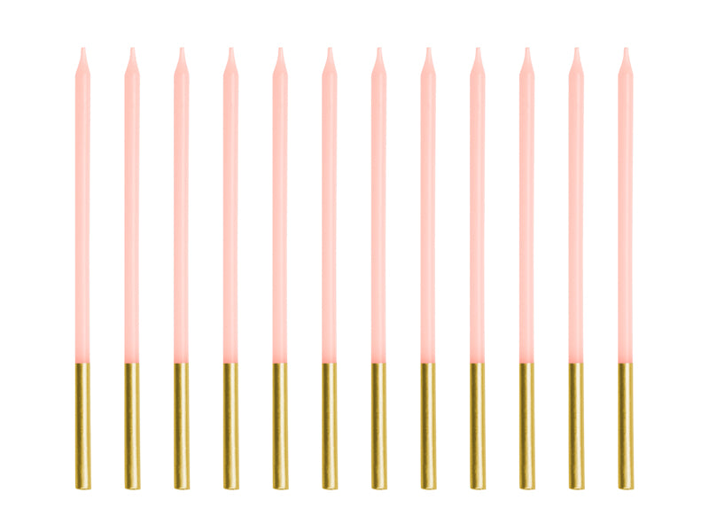 Tårtljus, Ljusrosa, 12-pack