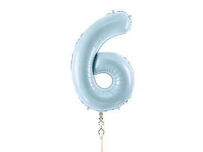 Heliumballong 1 siffra Ljusblå