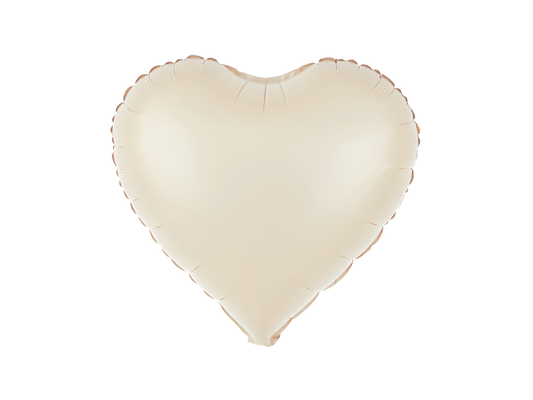 Folieballong, Hjärta, Matt Creme, 46cm