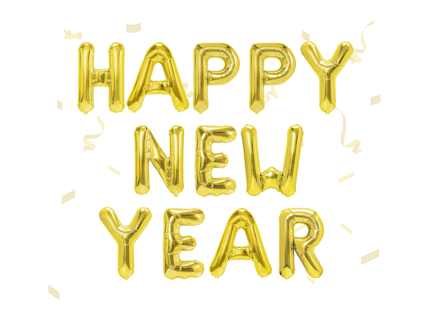 Folieballong, HAPPY NEW YEAR, Guld