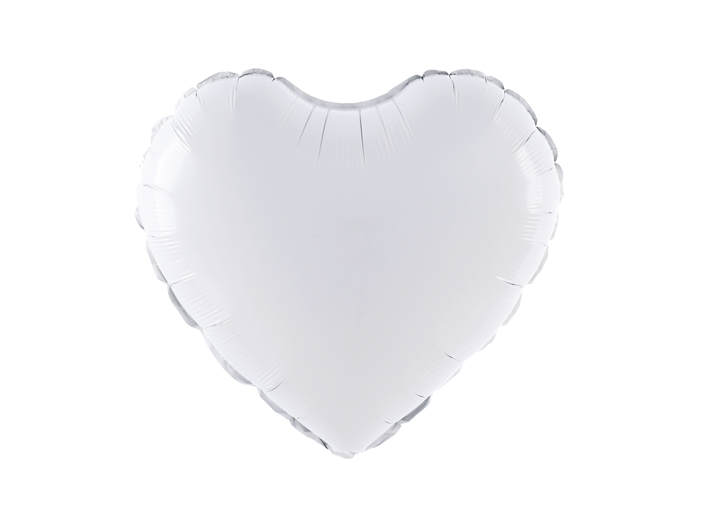 Folieballong, Hjärta, Vit, 46cm
