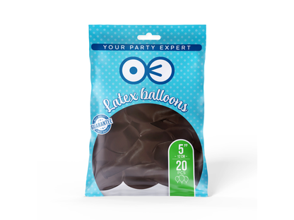 Ballonger, Pastell Choklad, 12cm, 20-pack