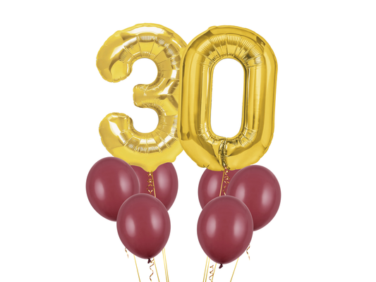 Heliumballong 2 siffror + prune ballonger (VÄLJ SIFFROR)