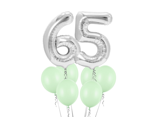 Heliumballong 2 siffror + pistage ballonger (VÄLJ SIFFROR)