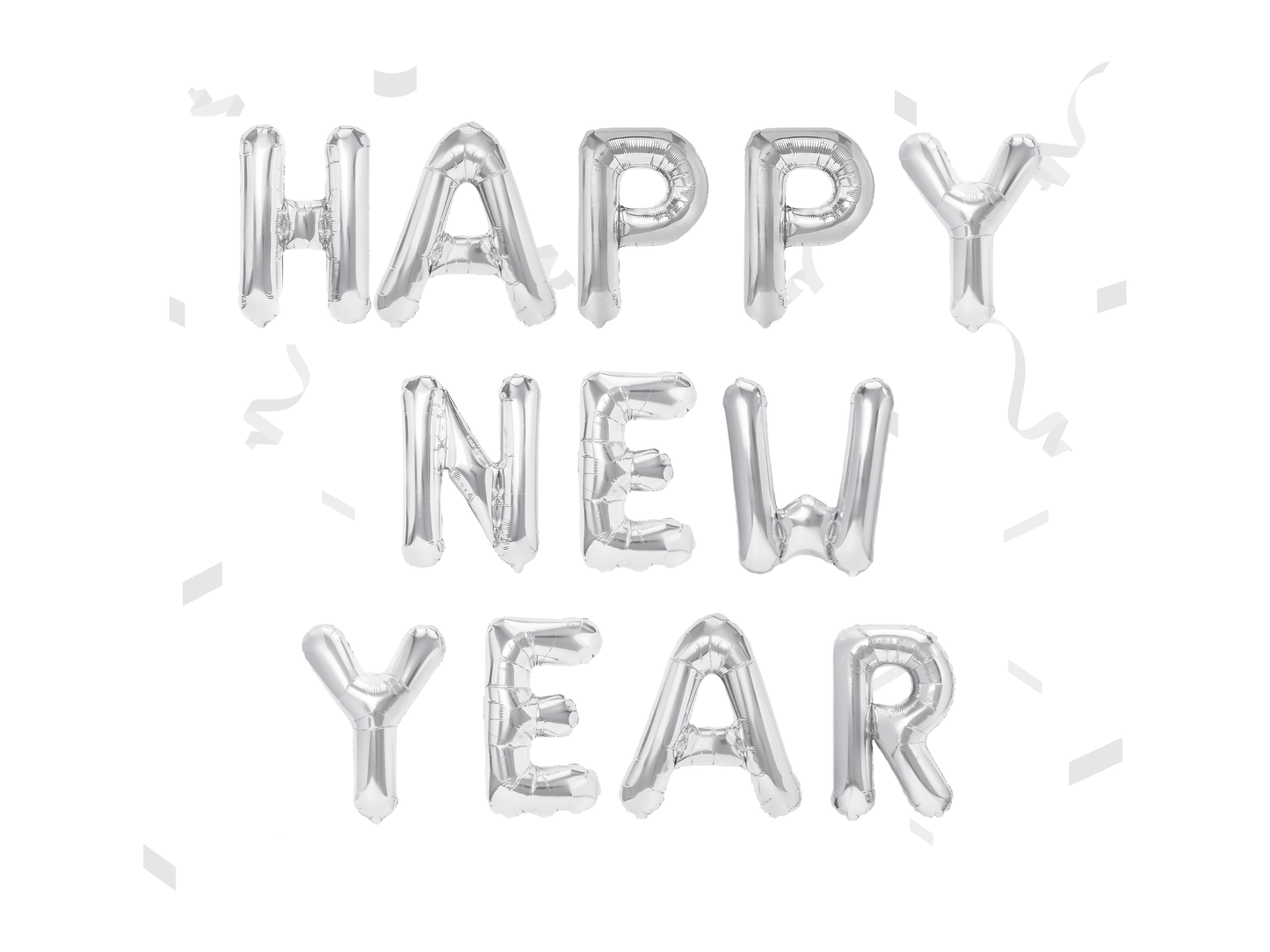 Folieballong, HAPPY NEW YEAR, Silver