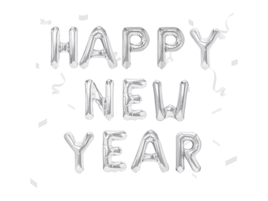 Folieballong, HAPPY NEW YEAR, Silver