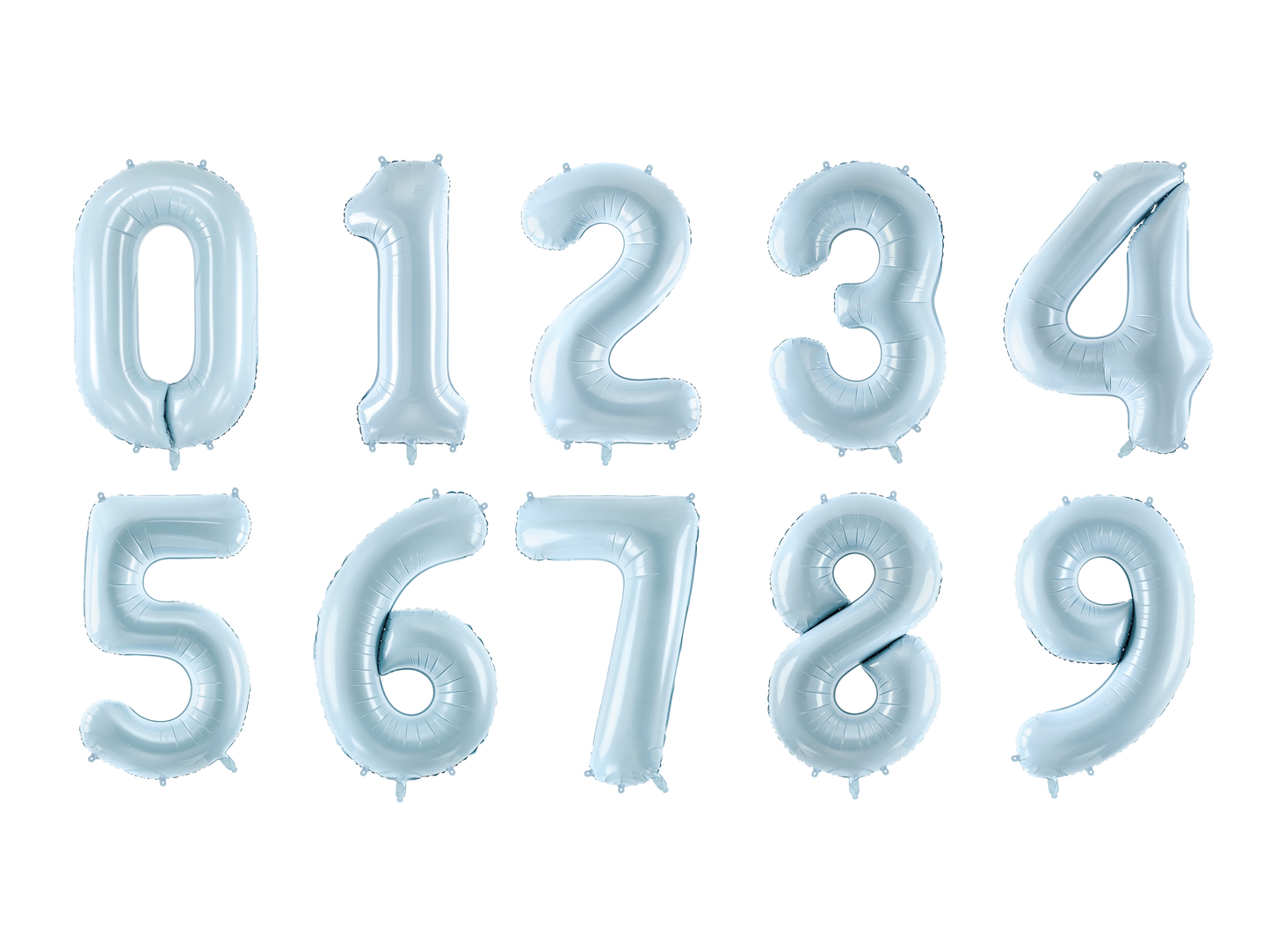 Sifferballong, Pastell Ljusblå, 72cm