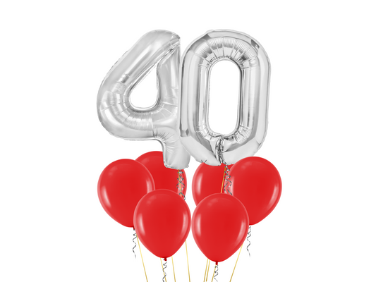 Heliumballong 2 siffror + röda ballonger (VÄLJ SIFFROR)
