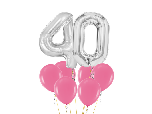 Heliumballong 2 siffror + rosa ballonger (VÄLJ SIFFROR)