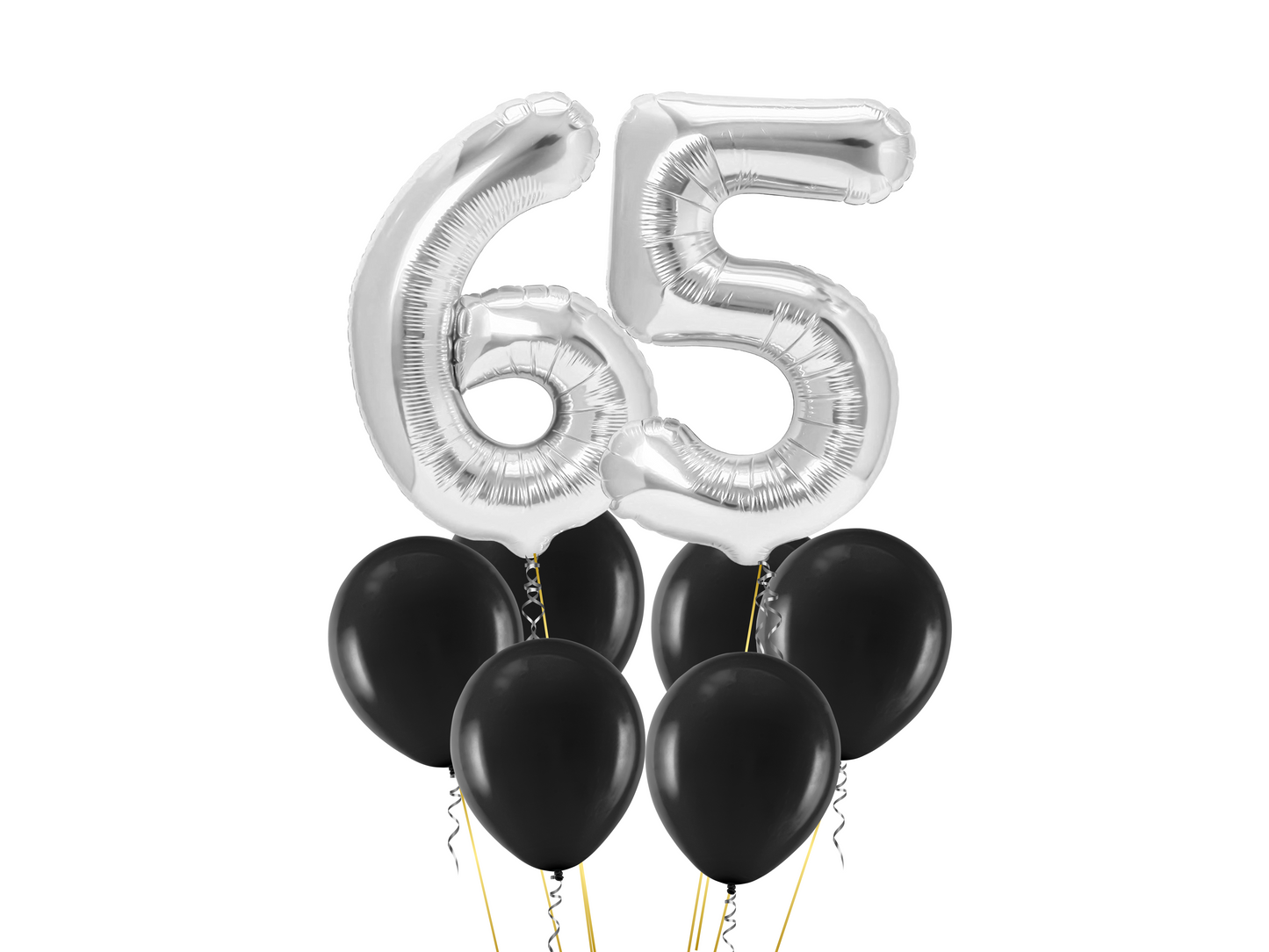 Heliumballong 2 siffror + svarta ballonger (VÄLJ SIFFROR)