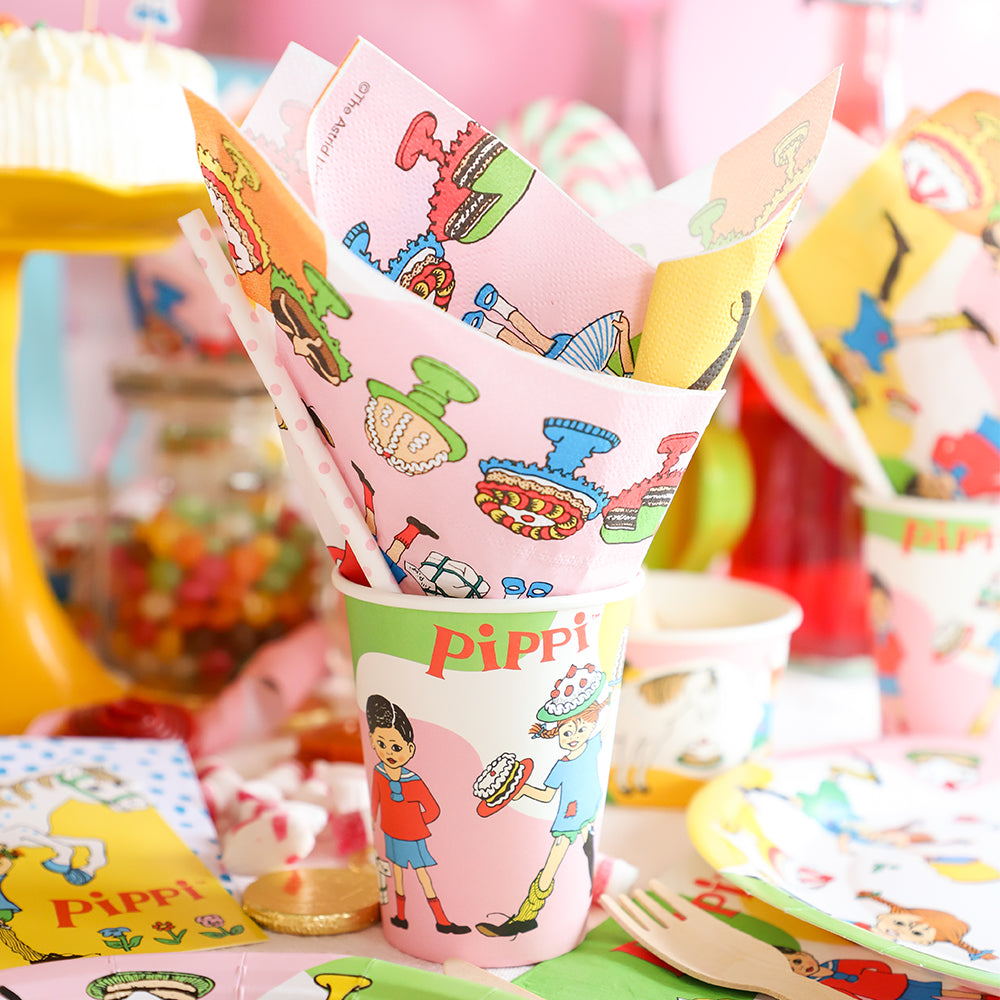Pappersmugg, Pippi Långstrump, 8-pack