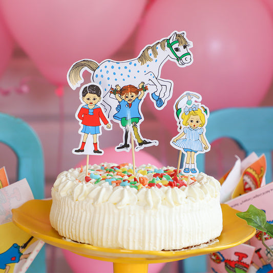 Cake Toppers, Pippi Långstrump, 4-pack