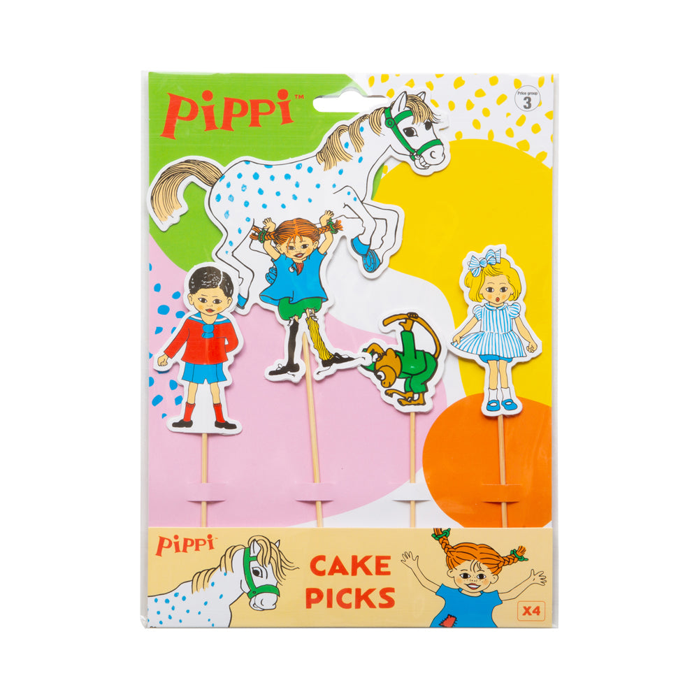 Cake Toppers, Pippi Långstrump, 4-pack