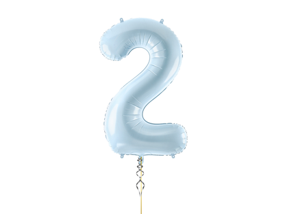 Heliumballong 1 siffra Ljusblå