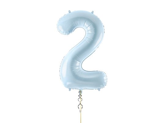 Heliumballong 1 siffra Ljusblå