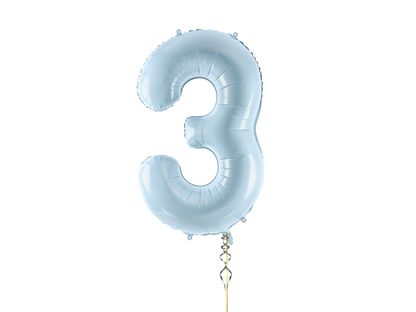 Heliumballong 1 siffra Ljusblå
