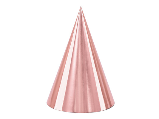 Partyhatt, Roséguld, 6-pack