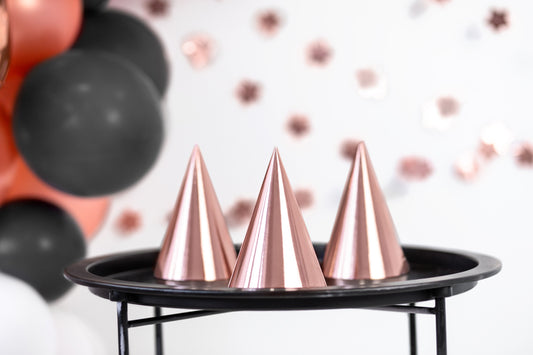 Partyhatt, Roséguld, 6-pack