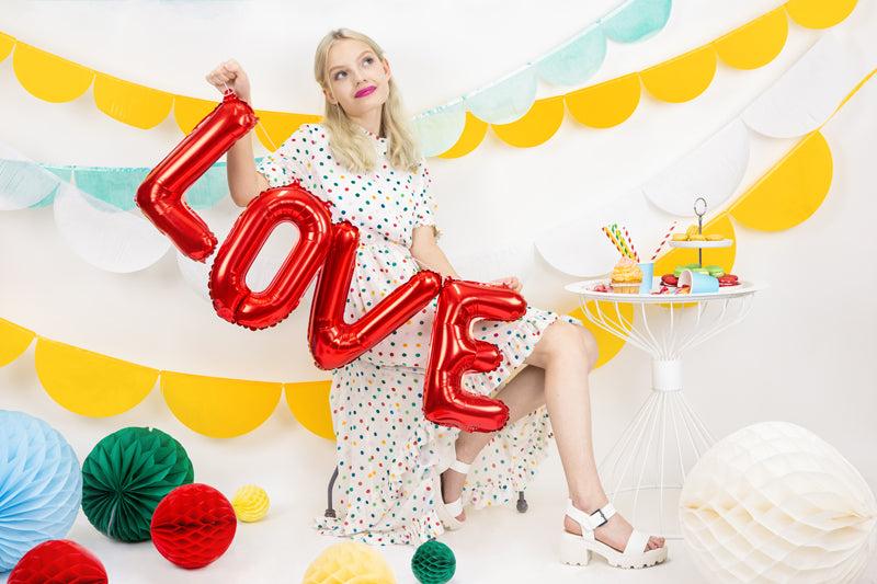 Folieballong Love, 140cm, Röd