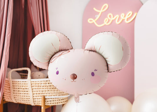 Folieballong Mus, 75cm, Rosa