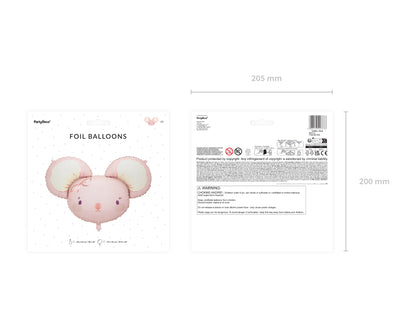 Folieballong Mus, 75cm, Rosa