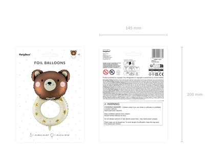 Folieballong Nalle, 45cm, Brun