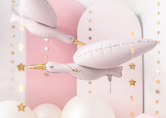 Folieballong Stork, 100cm, Rosa