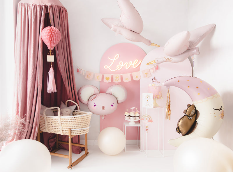Folieballong Stork, 100cm, Rosa
