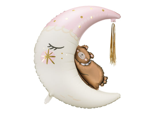 Folieballong Teddybear on the moon, 71cm