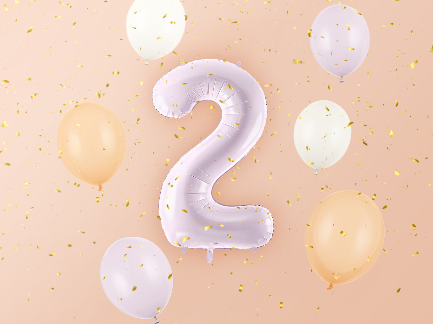 Sifferballong, Pastell Lila, 72cm