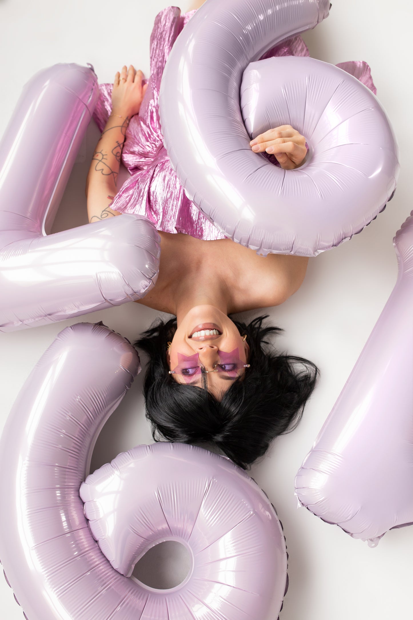 Sifferballong, Pastell Lila, 72cm