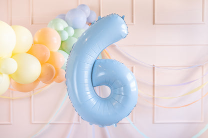 Sifferballong, Pastell Ljusblå, 72cm