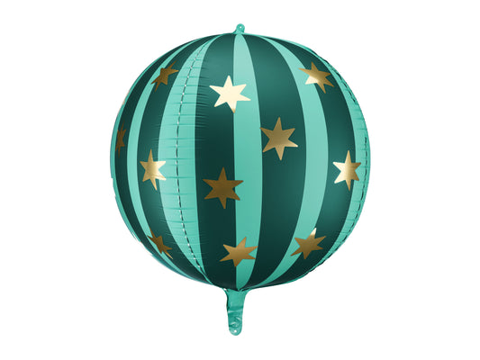 Folieballong, Randig, 50cm, Grön