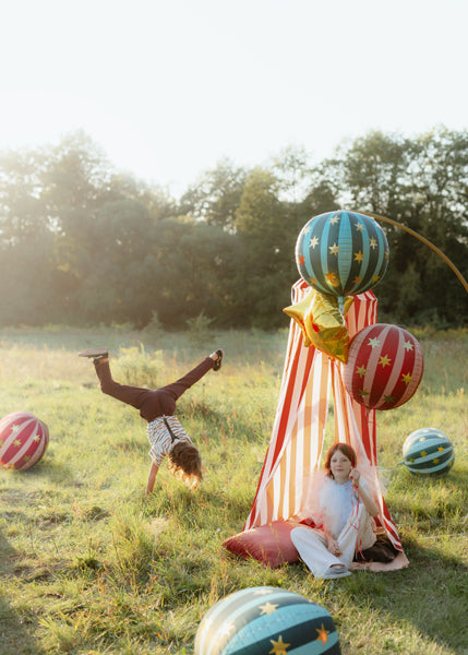 Folieballong, Randig, 50cm, Grön