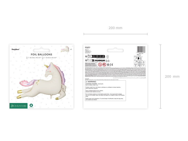 Folieballong, Unicorn, 113cm