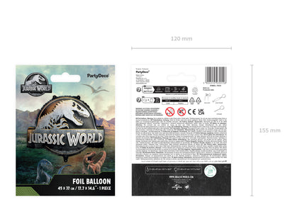 Folieballong, Jurassic World Logga, 45cm