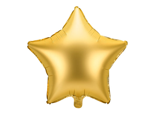 Folieballong Stjärna, 48cm, Matt Guld