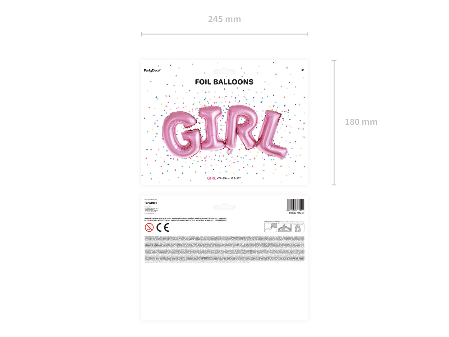 Folieballong Girl, Rosa