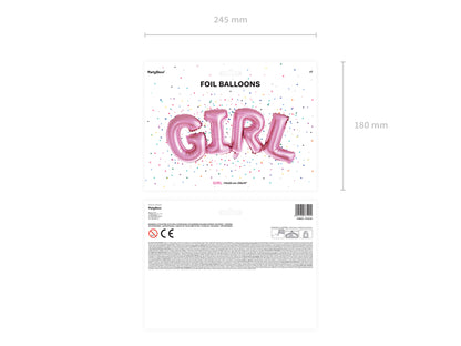 Folieballong Girl, Rosa