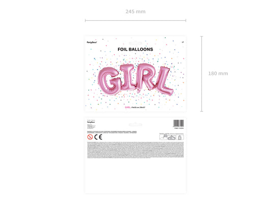 Folieballong Girl, Rosa
